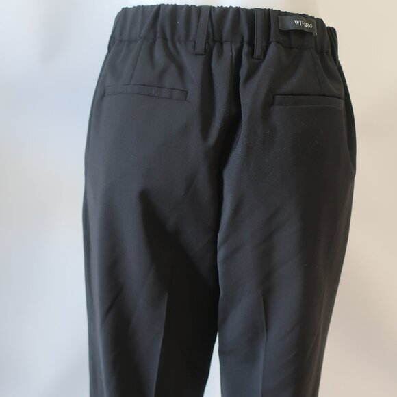 NWT Womens WE-AR4 Boyfriend 100% Wool Jet Black Wide Leg Pants M - Picture 9 of 10